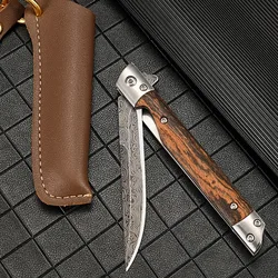 Navaja plegable multiusos acero inoxidable damasco para camping