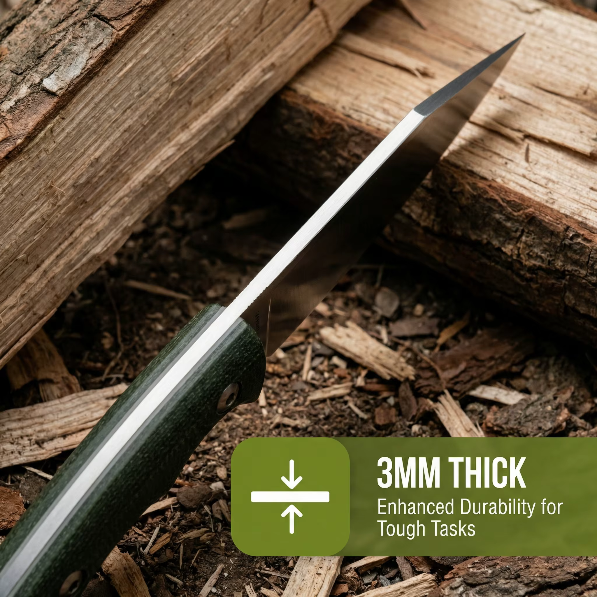 Cuchillo táctico fijo de acero – para exteriores y supervivencia - imagen 3
