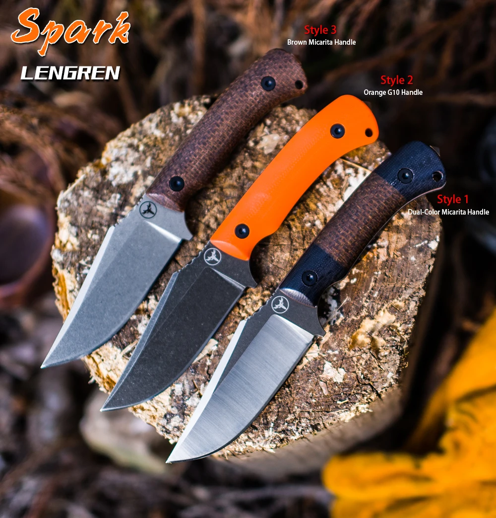 Cuchillo LEINGREN Spark de hoja fija con funda