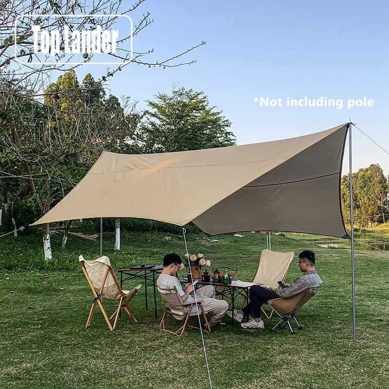 Toldo hexagonal impermeable para acampada – lona plata - imagen 3
