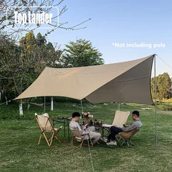 Toldo hexagonal impermeable para acampada – lona plata