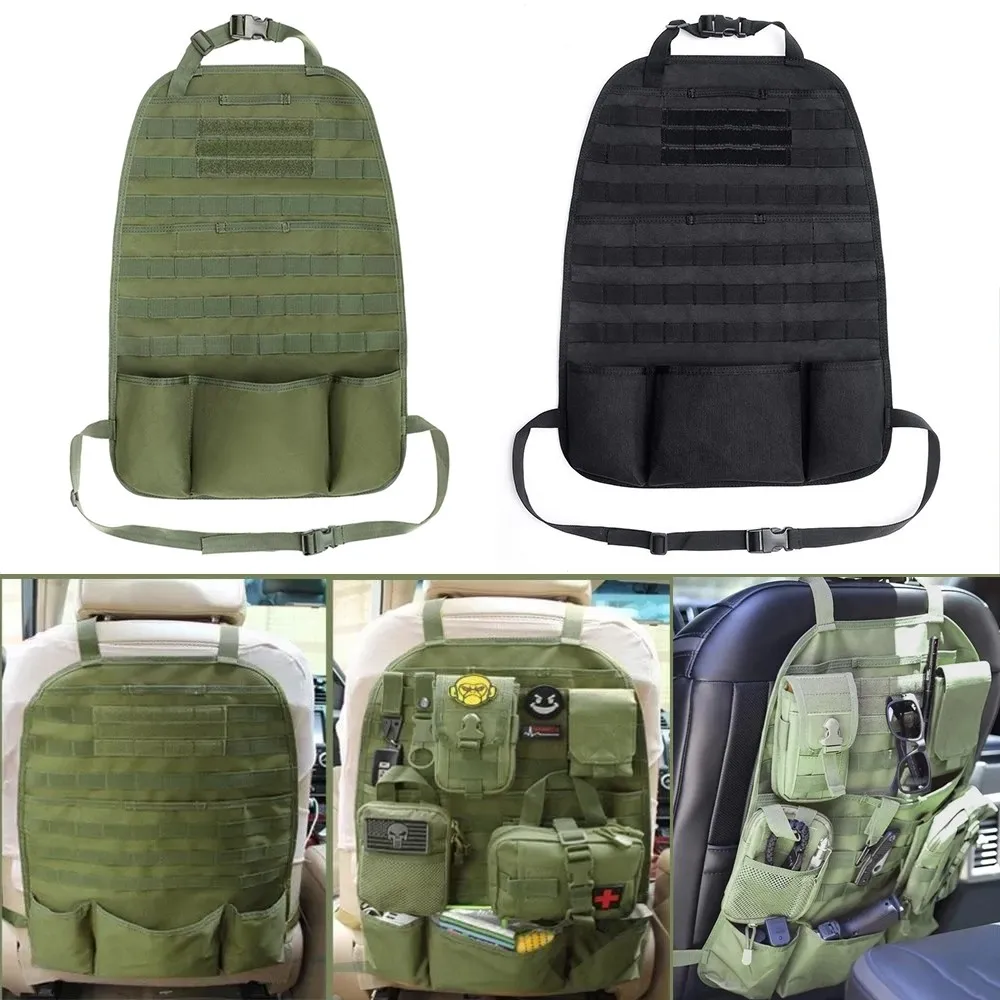 Organizador táctico ajustable respaldo de asiento coche con bolsillos