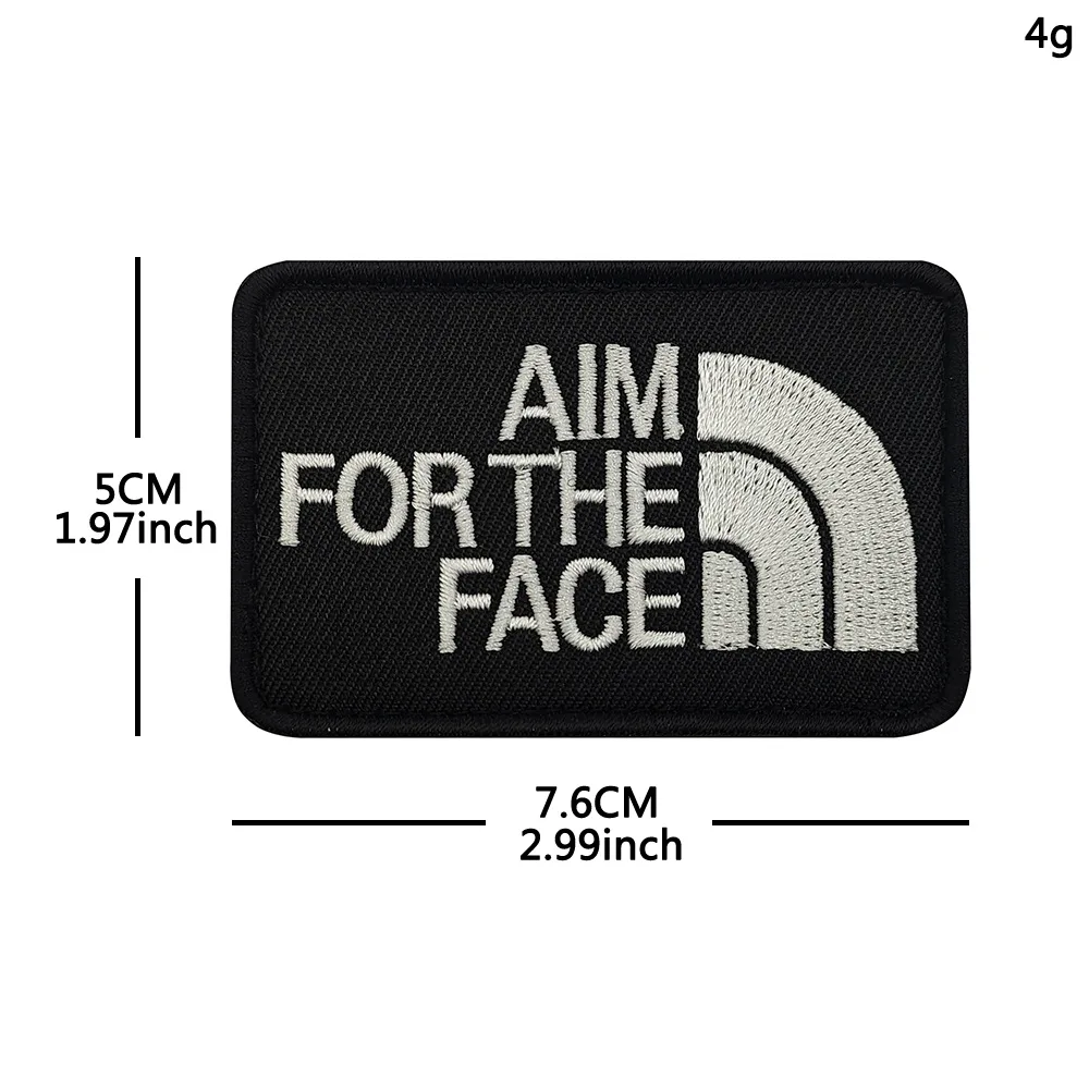 Parche bordado AIM FOR THE FACE para bolso, chaqueta DIY - imagen 2