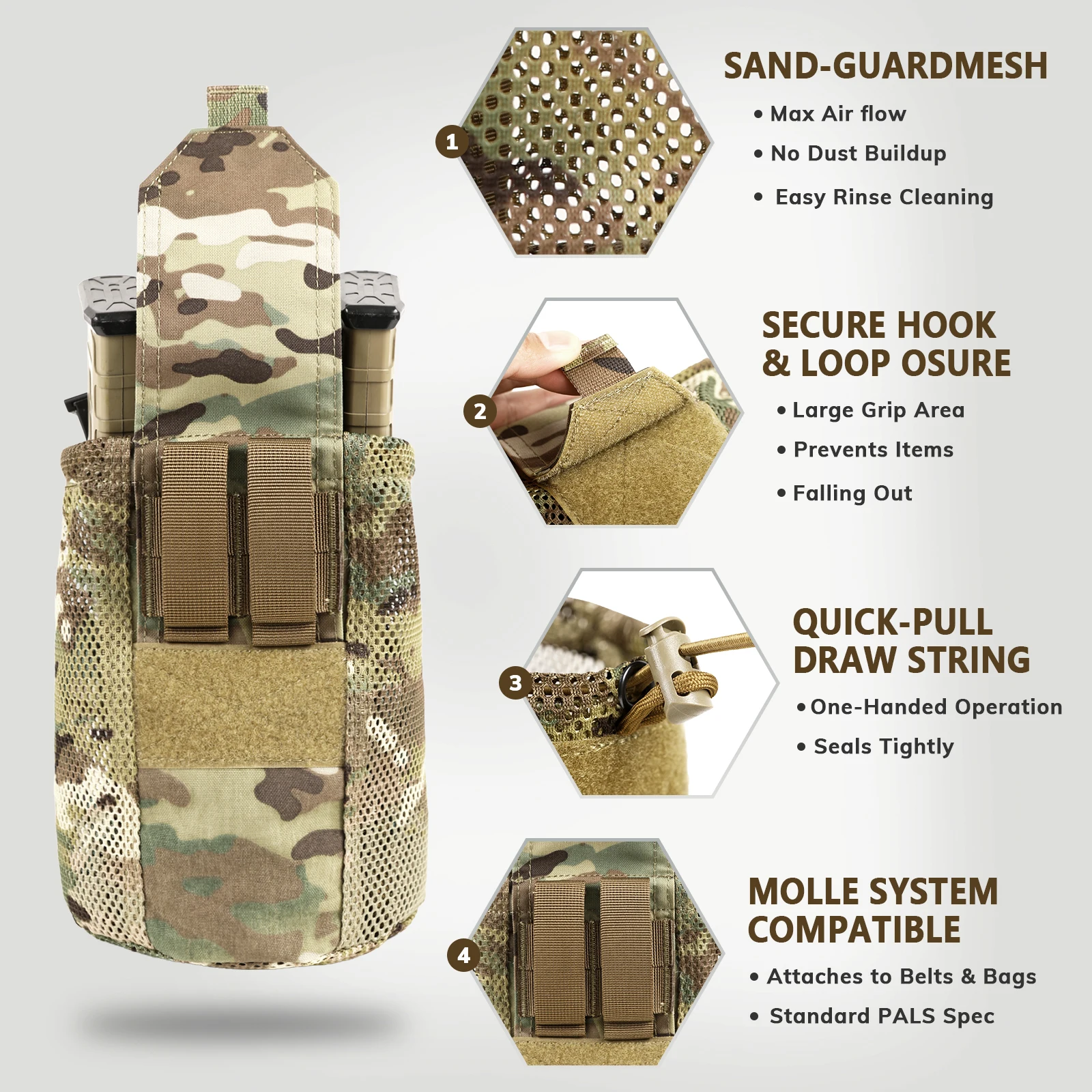VOTAGOO TYR Bolsa Táctica MOLLE plegable para accesorios y cargadores - imagen 5
