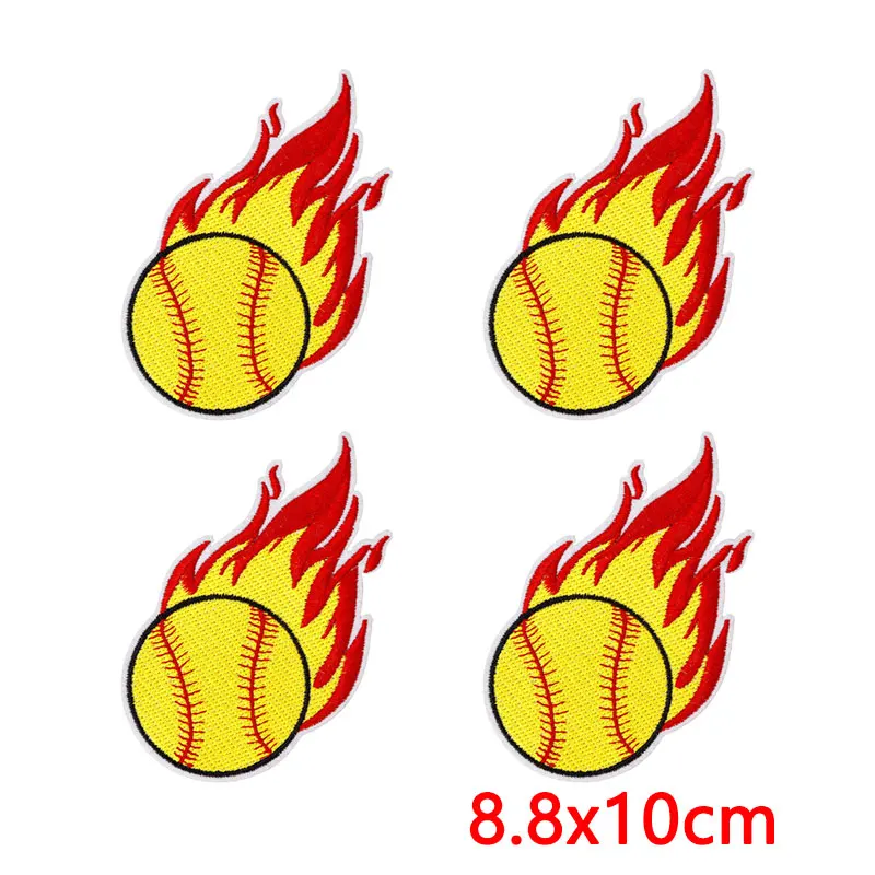 Parche bordado softbol amarillo termoadhesivo para ropa y gorras - imagen 5