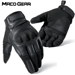Guantes tácticos cuero PU pantalla táctil antideslizante ciclismo MTB