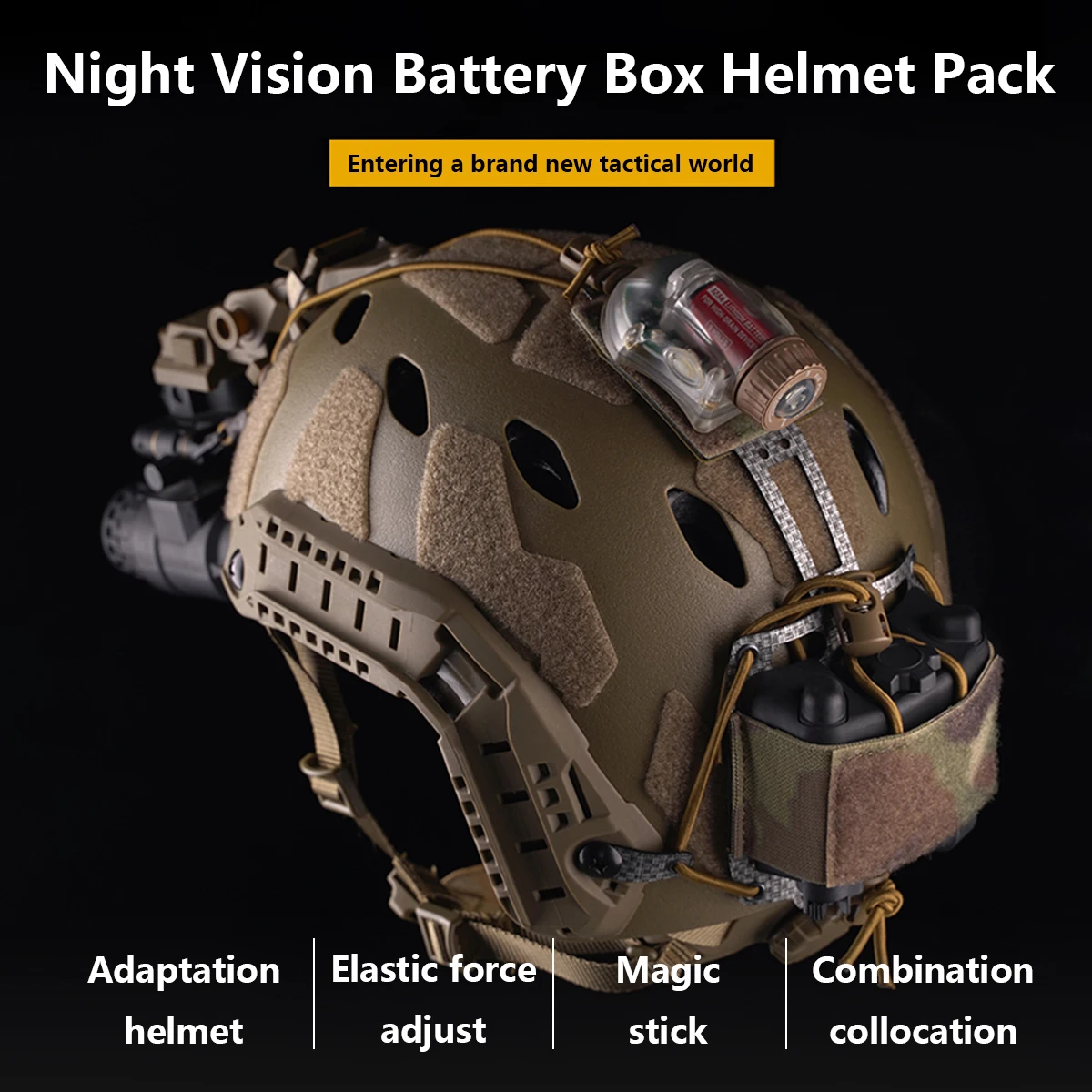 Bolsa táctica NVG sobre casco
