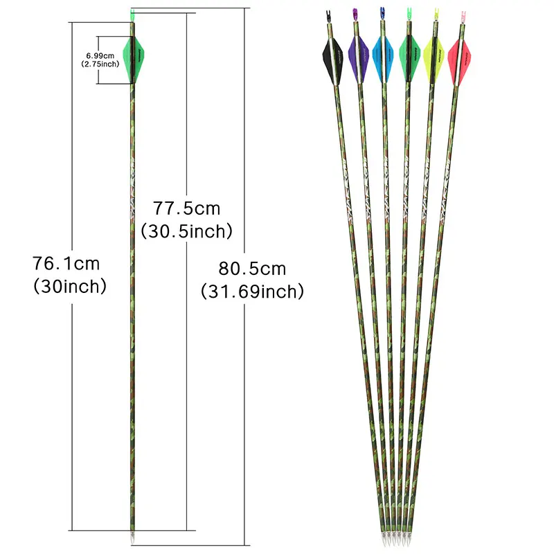 Flechas de carbono de pluma Air Groove para arco recurve y compuesto - imagen 3