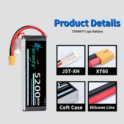 Batería LiPo TERANTY con carcasa flexible y conector XT60/XT90 RC