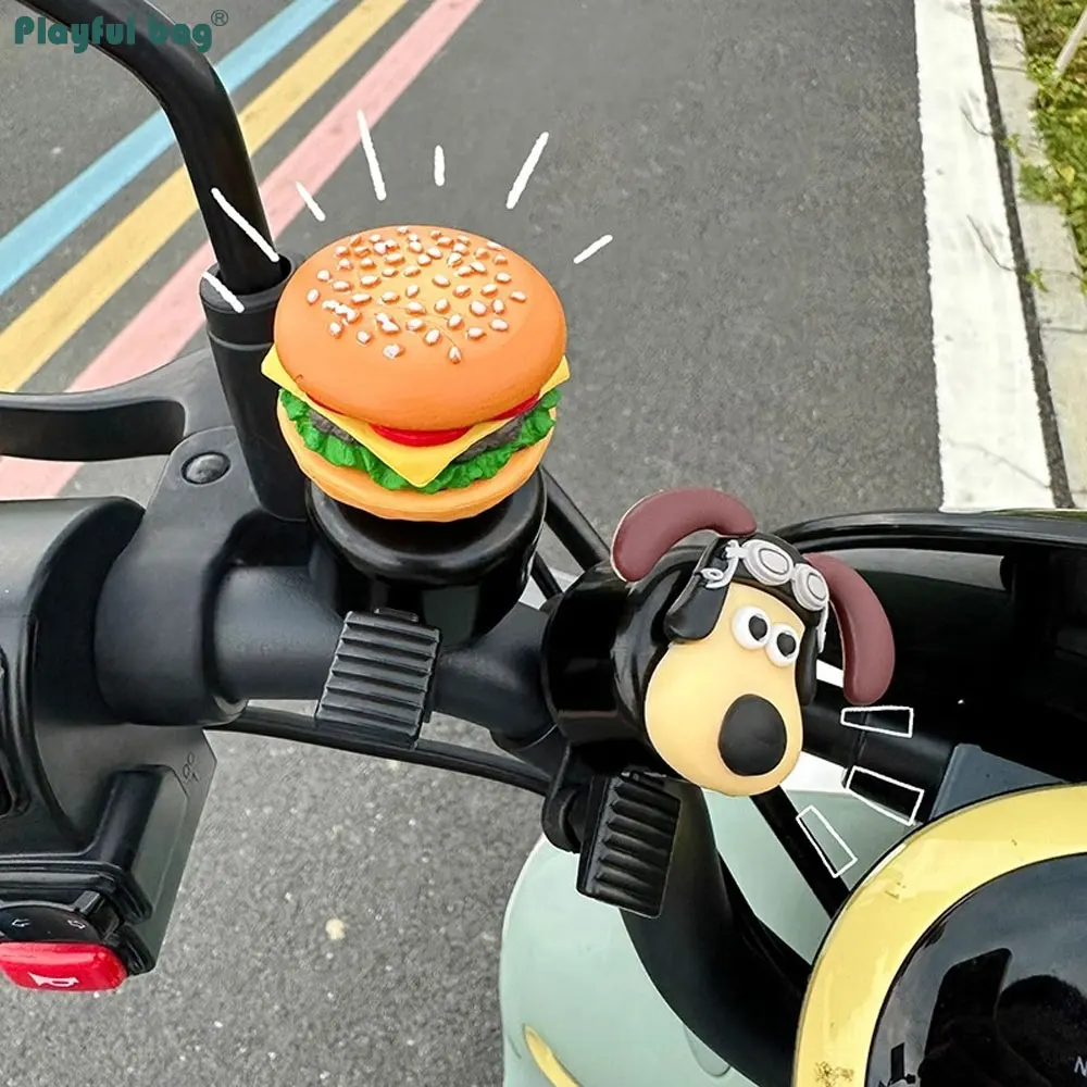 FA13 Campana de bicicleta hamburguesa – Decoración creativa para bici - imagen 4