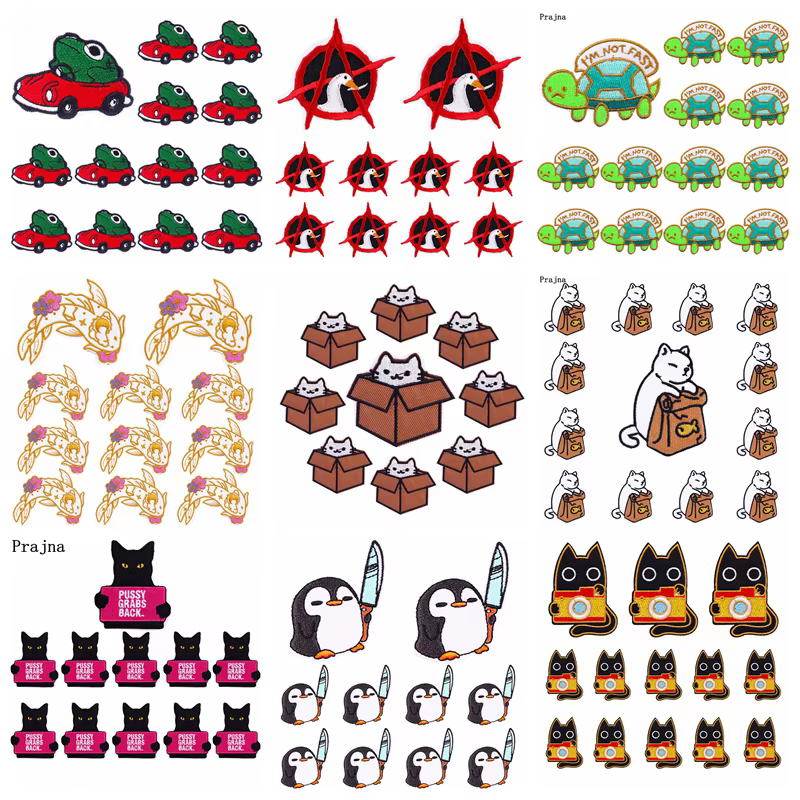 Parche colección gato pingüino rana