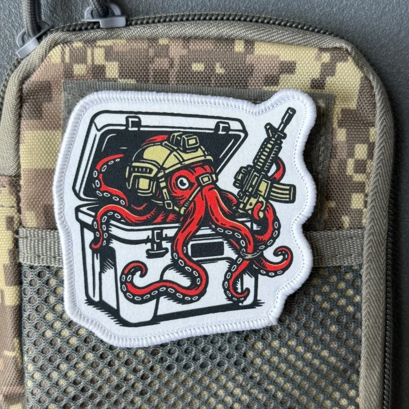 Parche táctico morale octopus con velcro para mochila y ropa