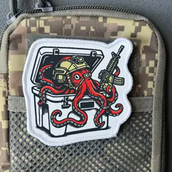 Parche táctico morale octopus con velcro para mochila y ropa