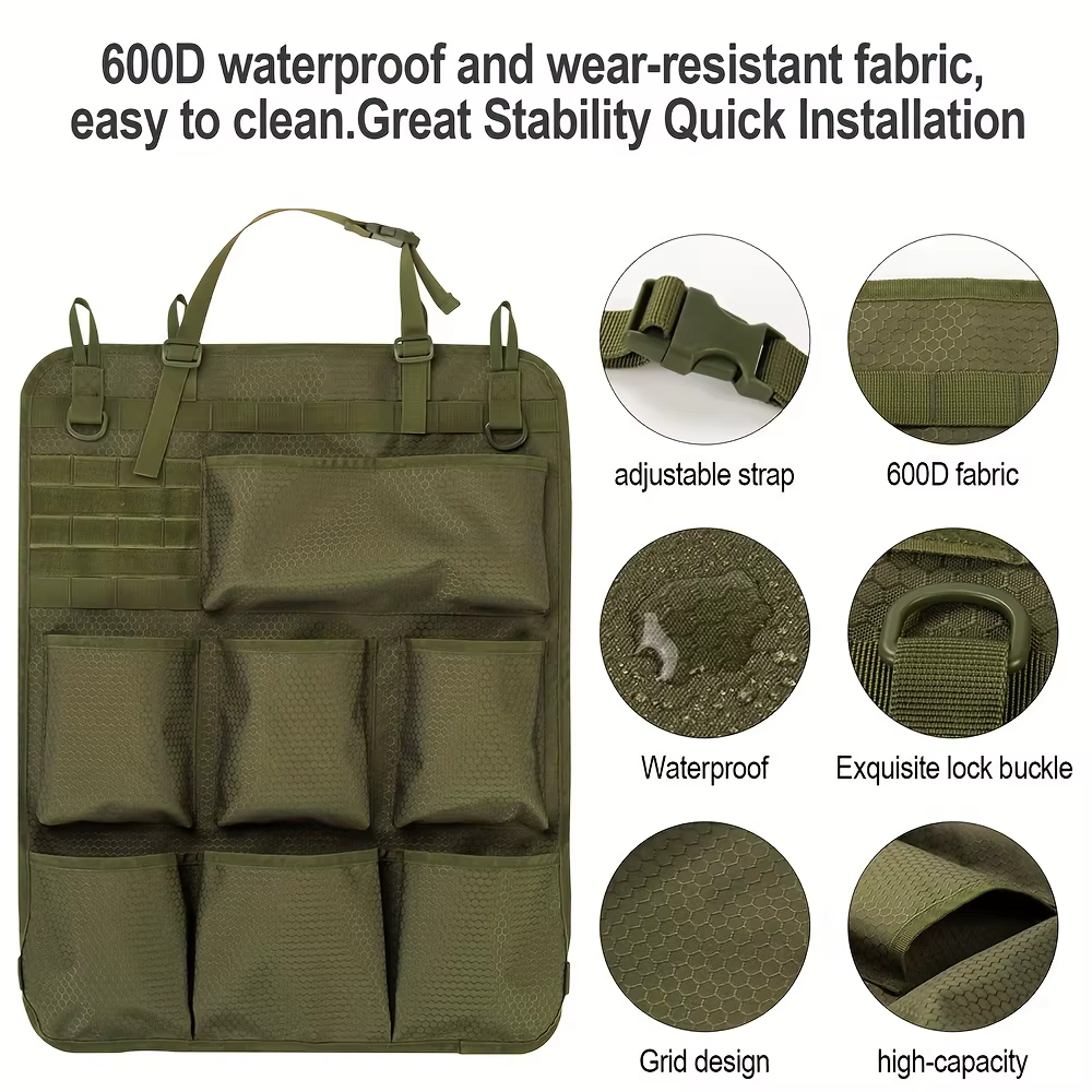 Bolsa colgante camuflaje táctico para coche – organizador de asiento - imagen 2