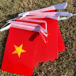 Bandera Vietnamita 14x21 cm - 20 por cordel, poliéster doble cara