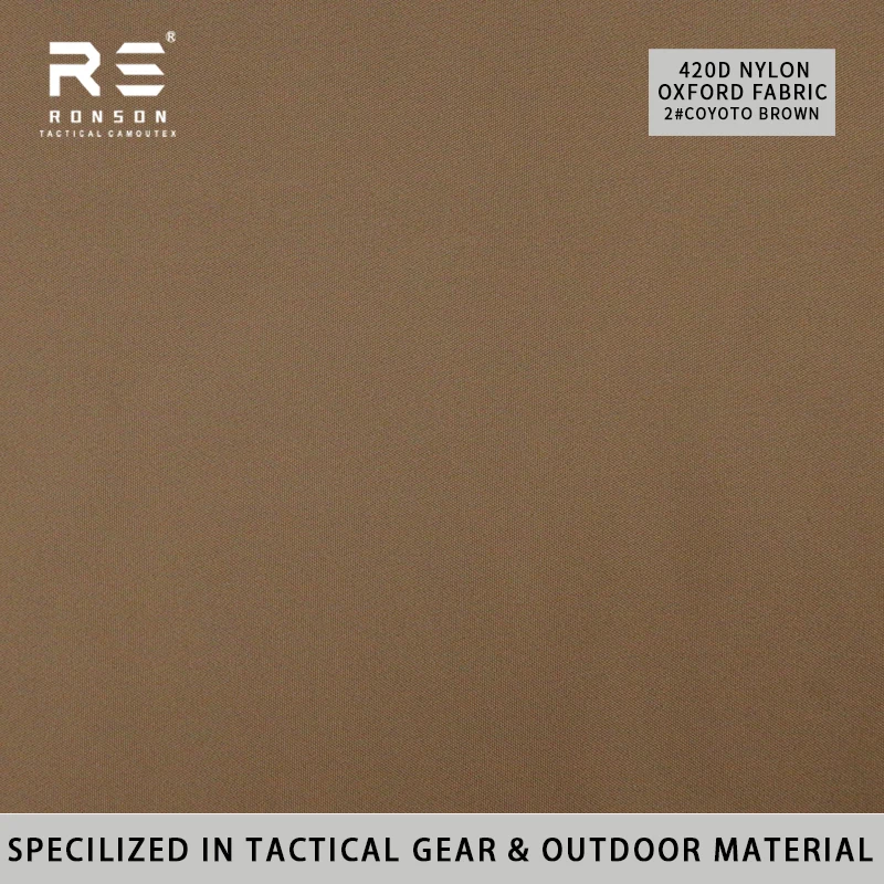 Tela Oxford impermeable PU alta densidad Coyote marrón para bolsas