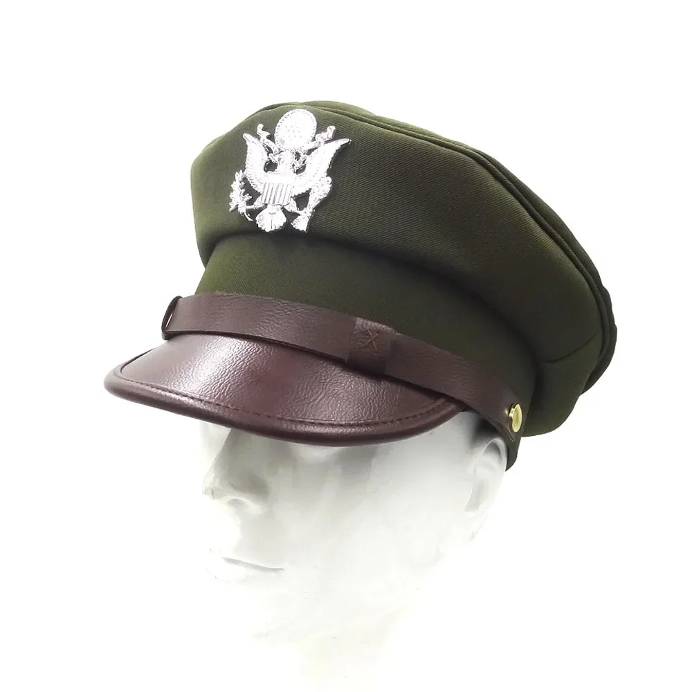 Insignia águila plateada gorra ala ancha Ejército EE. UU. WWII