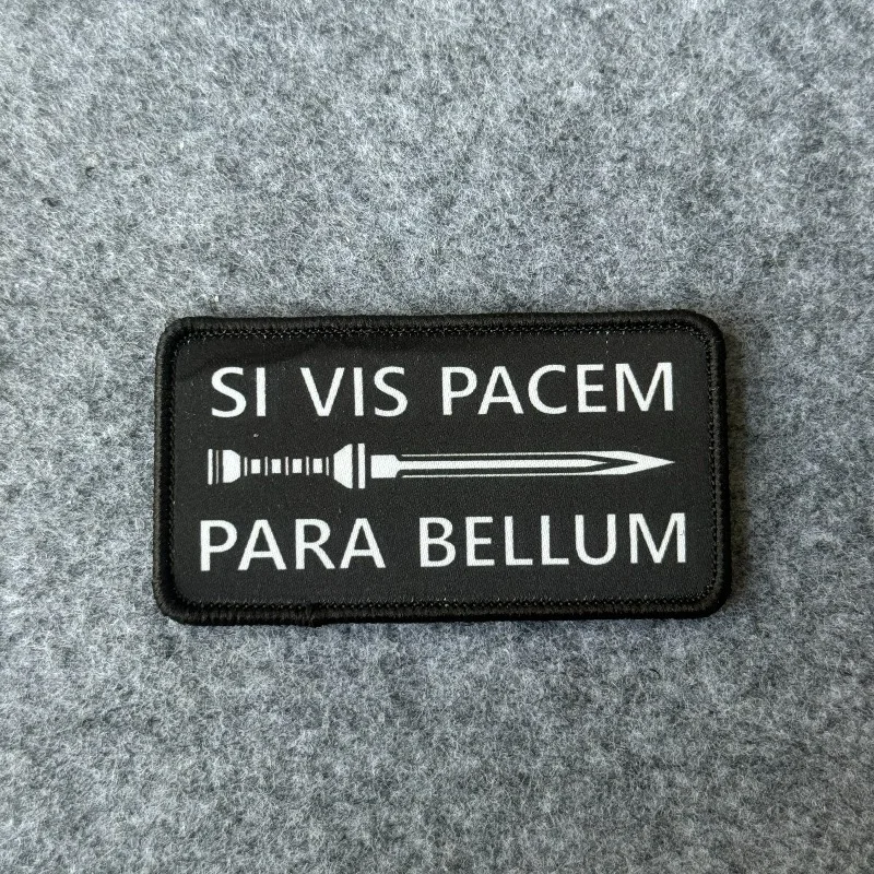 Parche táctico Si vis pacem para bellum con gancho y bucle - imagen 3