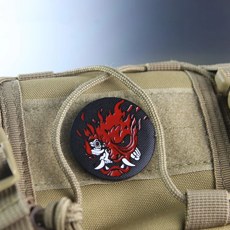 Parche táctico velcro llama infernal – Insignia morale para mochila - imagen 2