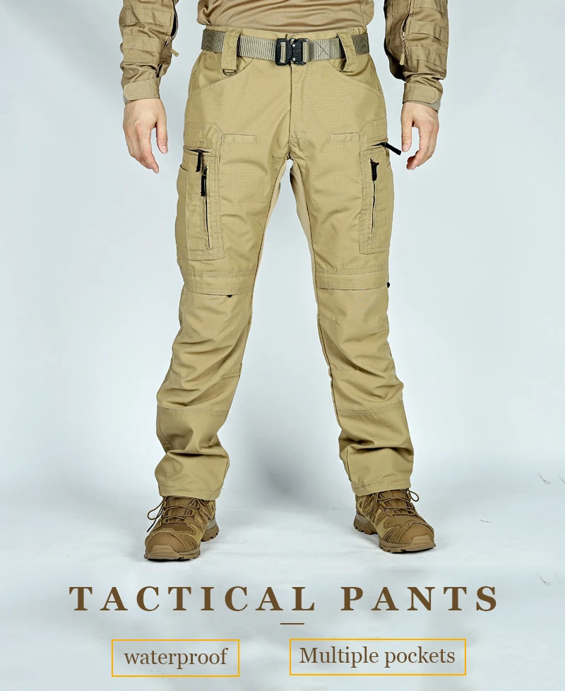 Vista general de los pantalones cargo impermeables