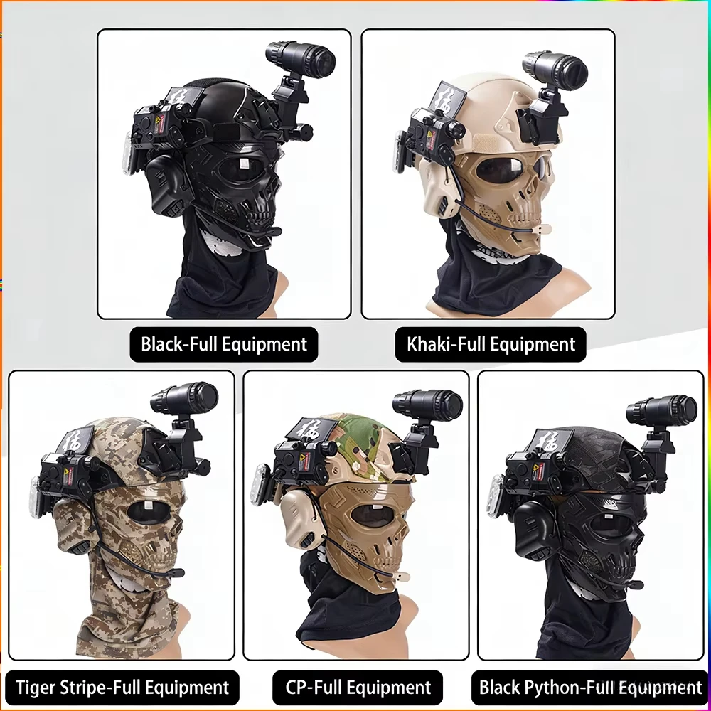 Casco táctico infantil NVG Airsoft con máscara calavera y auriculares - imagen 4