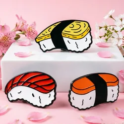 Pin esmaltado sushi japonés – chapa decorativa reverso para bolsos y sombreros