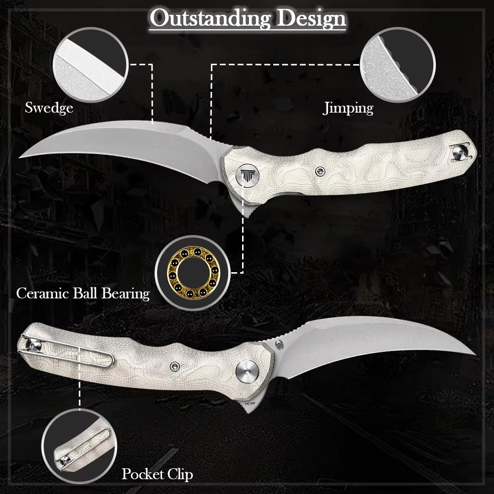 Cuchillo táctico plegable TRIVISA Lacerta EDC 14C28N - imagen 4
