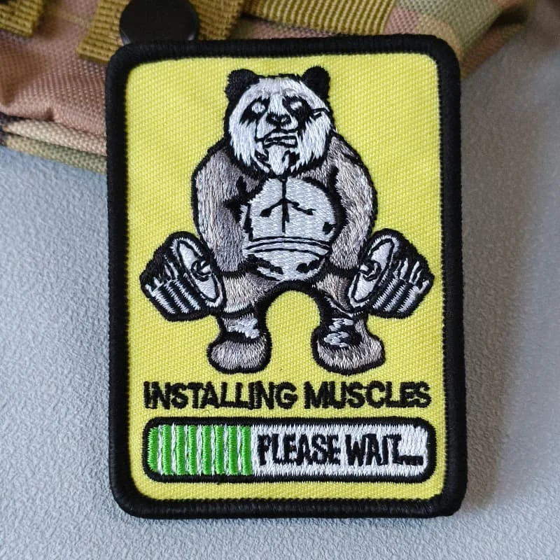 Parche táctico moral bordado panda con gancho y bucle para chaleco - imagen 3