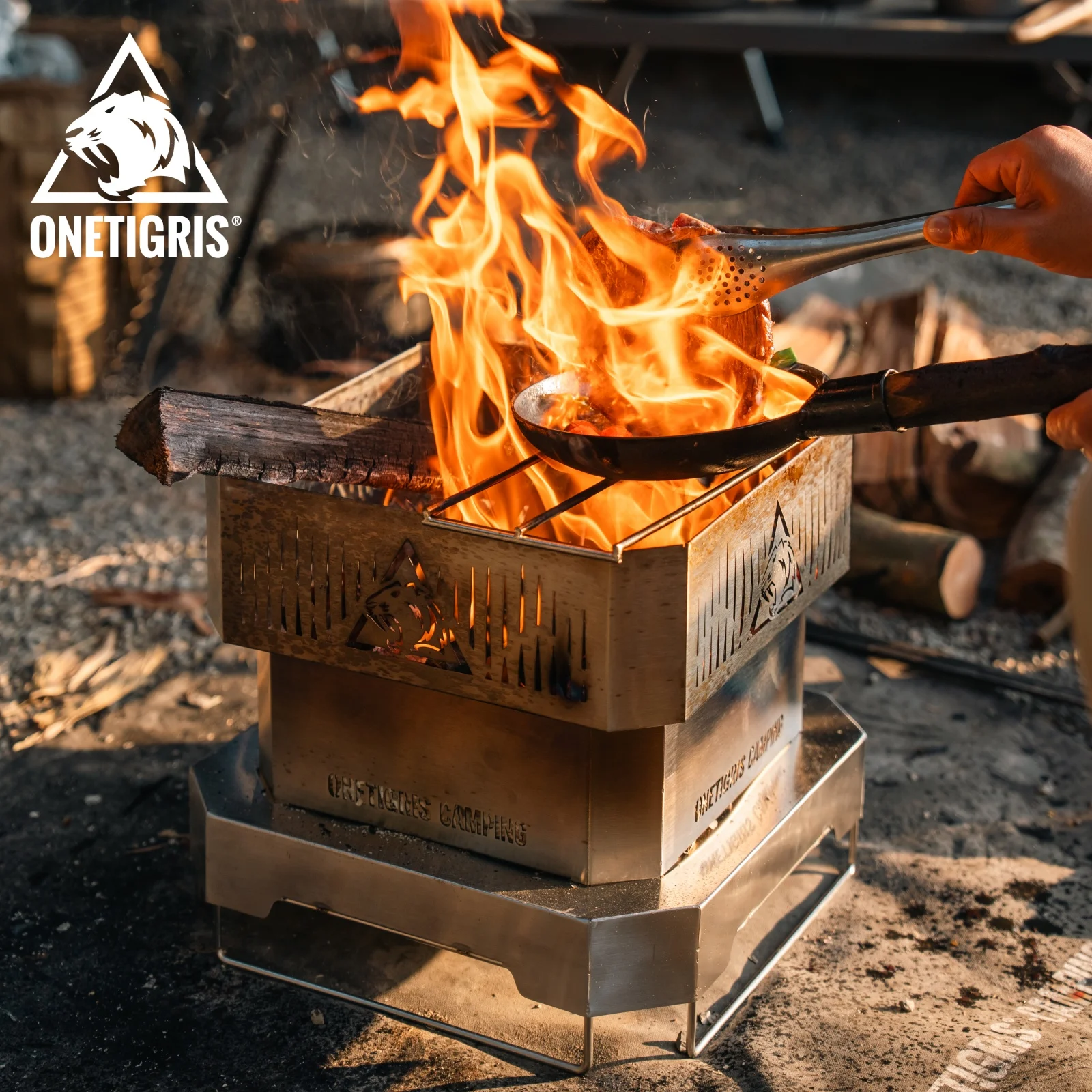 OneTigris Nestfire Estufa de leña portátil desmontable inox