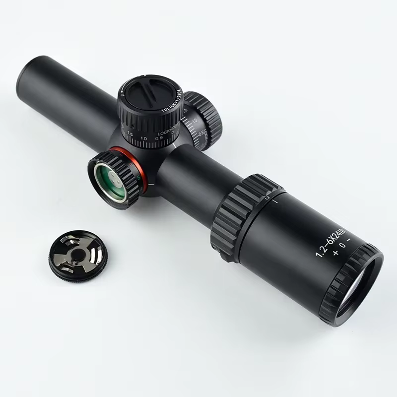 Mira telescópica táctica 1,2-6x24 con roja/verde, riel 11mm/20mm - imagen 4