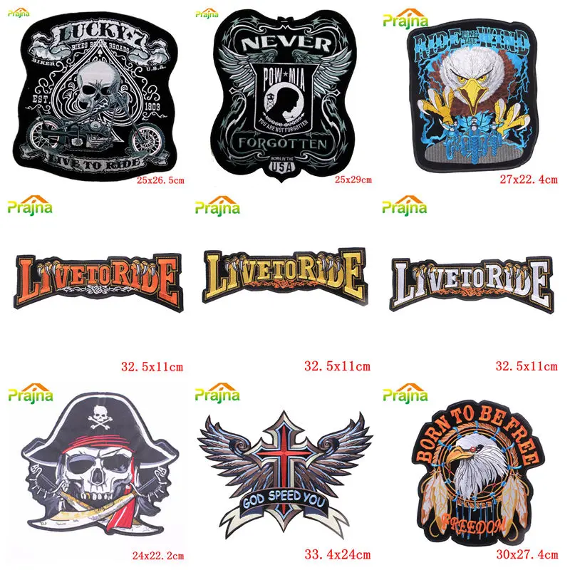 Parche bordado con estilo biker