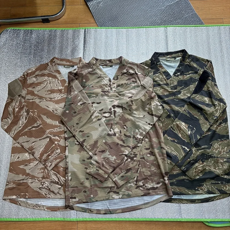 Camiseta táctica de manga larga, secado rápido y cuello V - imagen 4