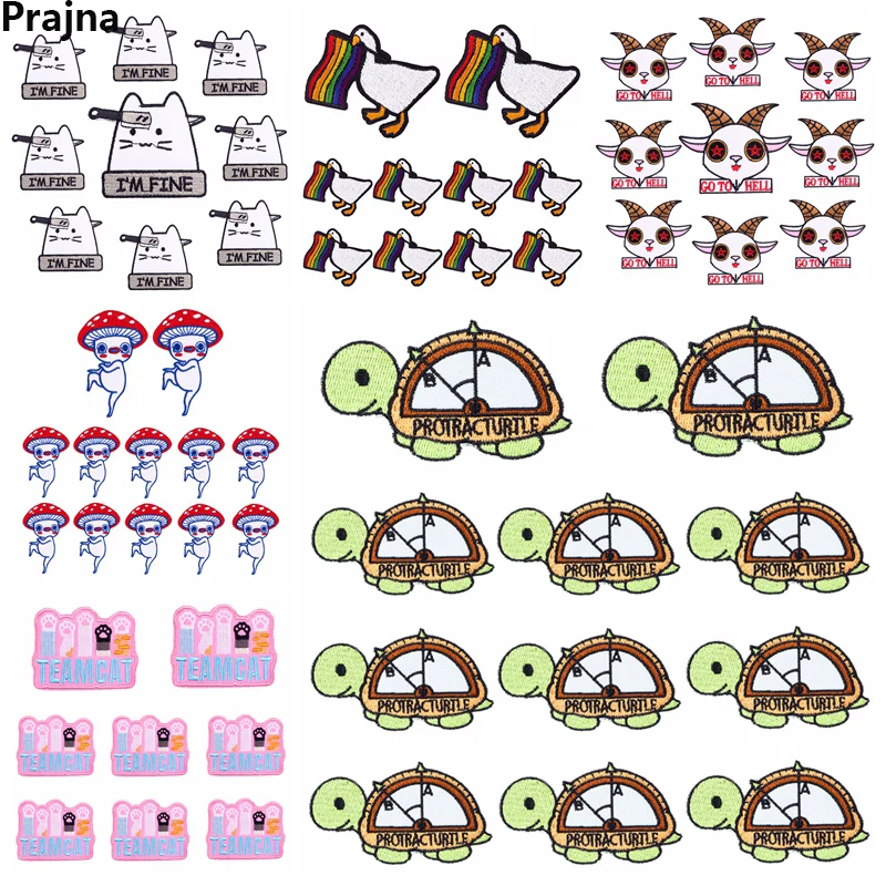 Parches bordados de gato en varios diseños y colores