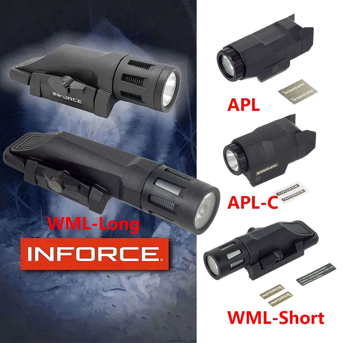Linterna táctica INFORCE WML APL sobre riel