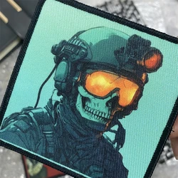 Parche táctico calavera con rifle – Velcro para mochila y equipo