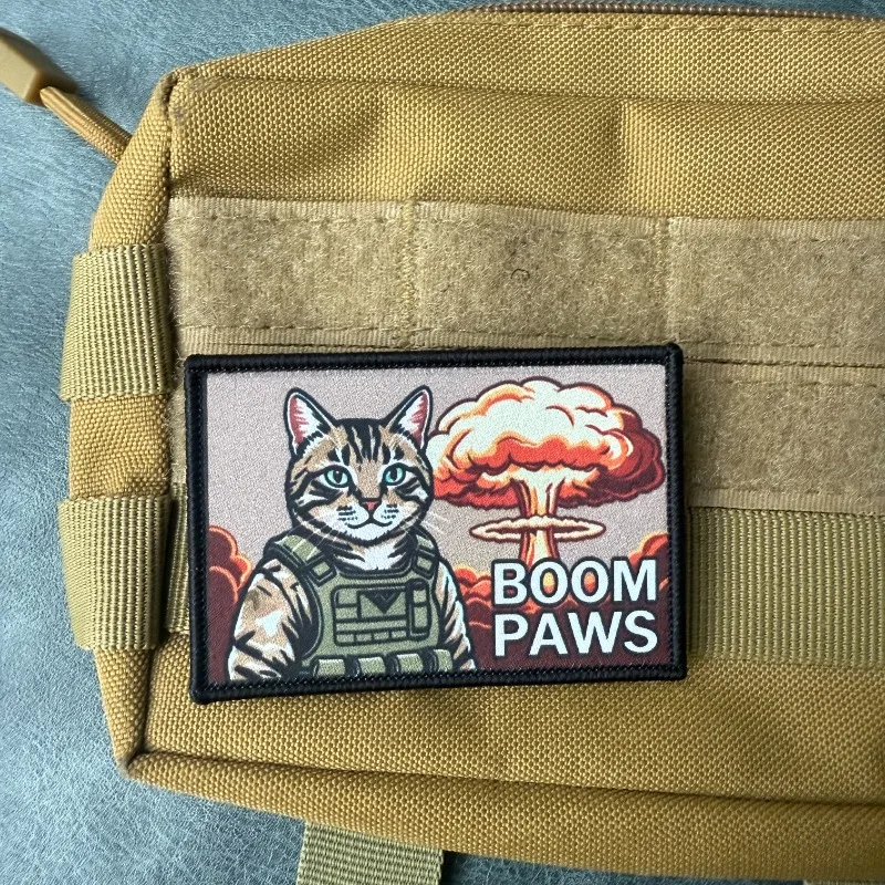 Parche táctico gato con gancho y bucle para mochila, chaleco - imagen 4