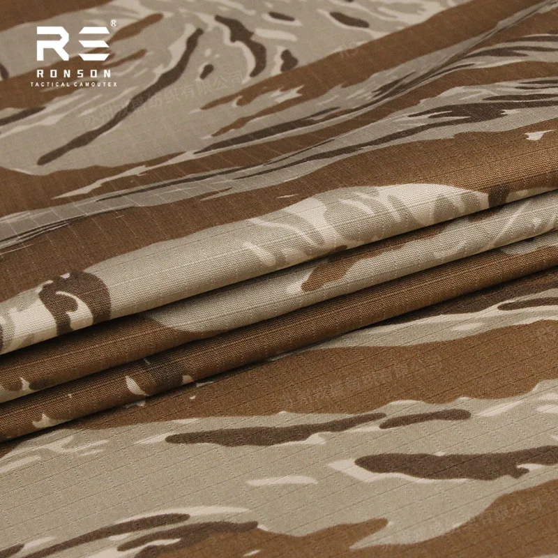 Tela camuflaje táctico tigre del desierto a rayas para uniforme - imagen 4