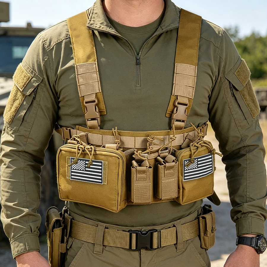Bolso táctico de pecho MOLLE desmontable rápido para exteriores - imagen 5