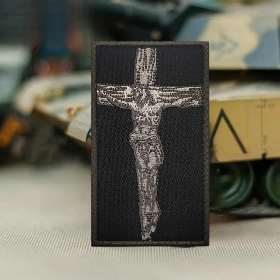 Parche táctico cruz Jesús – Bordado velcro para uniforme - imagen 5