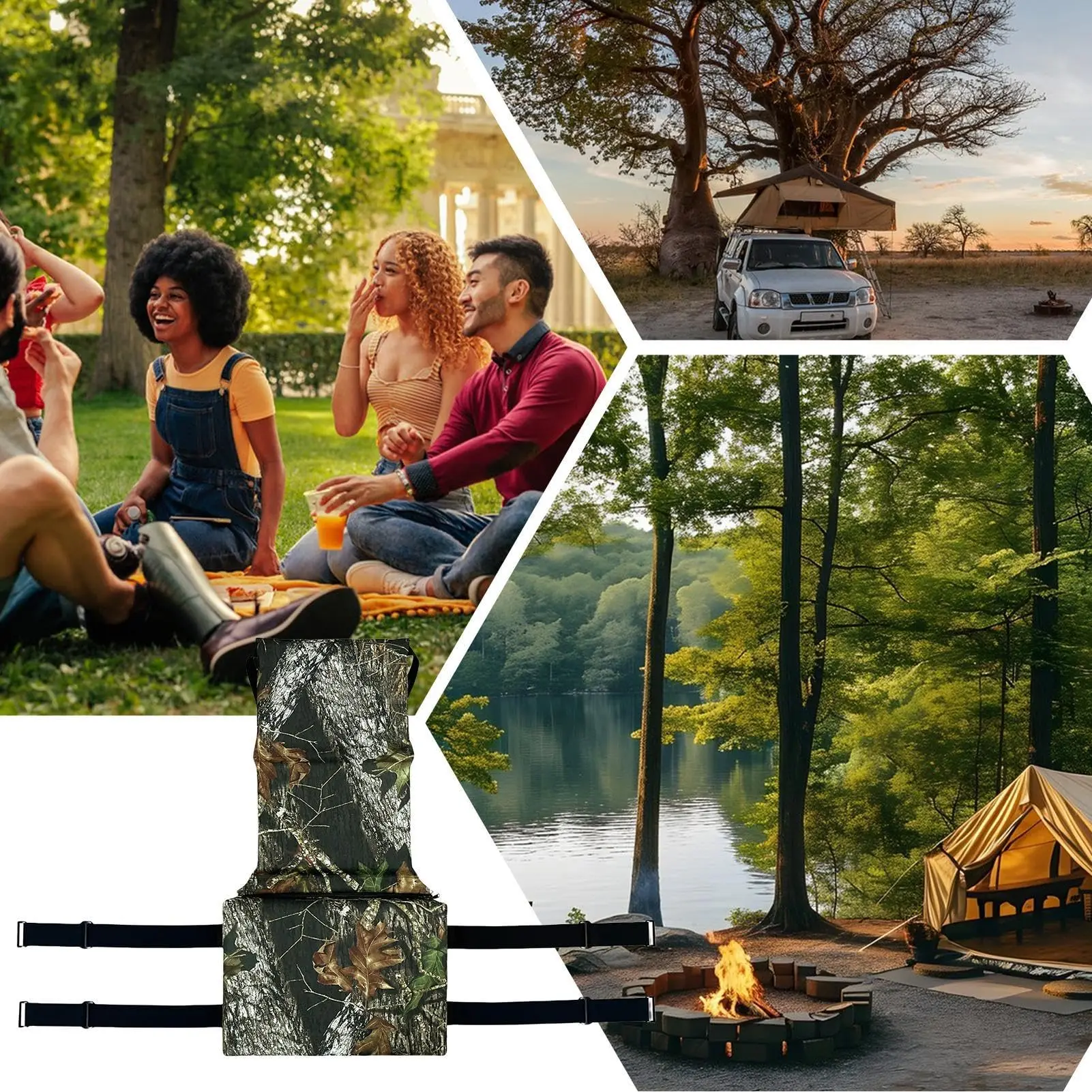 Cojín asiento portátil impermeable camuflaje soporte árbol caza - imagen 4