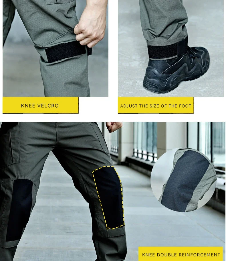 Pantalones tácticos cargo antidesgarro con refuerzo de rodilla - imagen 3
