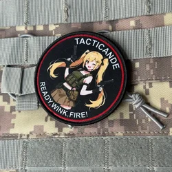 Parche táctico velcro moral fuego chica anime – gancho y bucle