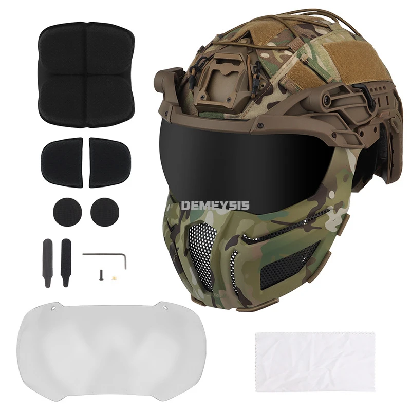Casco táctico Airsoft con doble lente y máscara ajustable - imagen 3