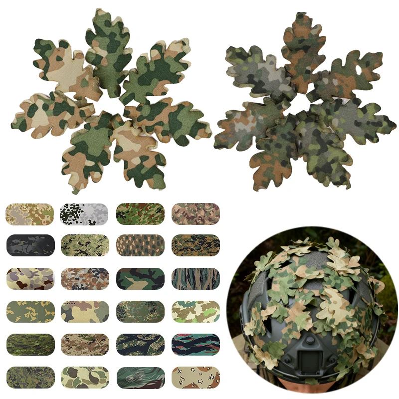 Casco táctico cubierta ghillie 3D camuflaje hojas airsoft - imagen 3