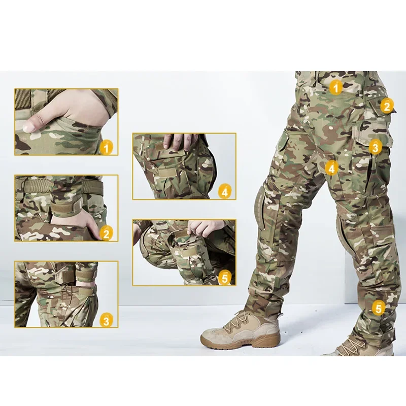 Uniforme táctico cargo camuflaje airsoft para caza y paintball