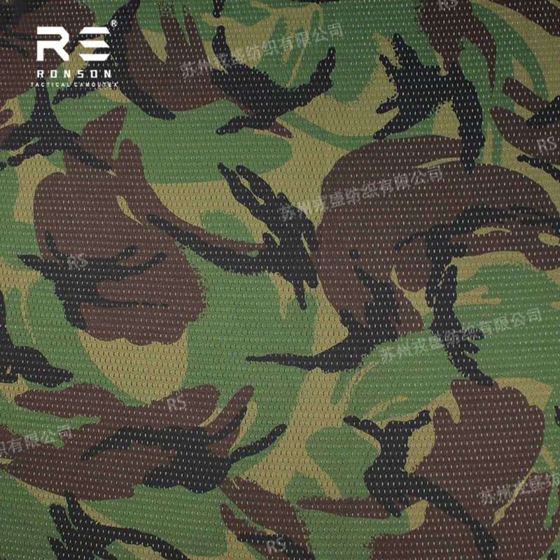 Tela de malla elástica camuflaje DPM británico para máscara táctica