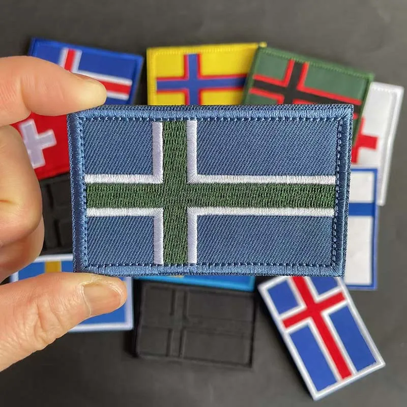 Parche táctico bordado bandera nórdica y suiza para uniforme - imagen 2