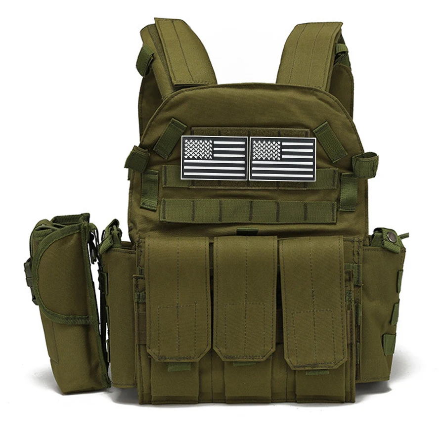 Chaleco táctico MOLLE de gran capacidad, ajustable exterior