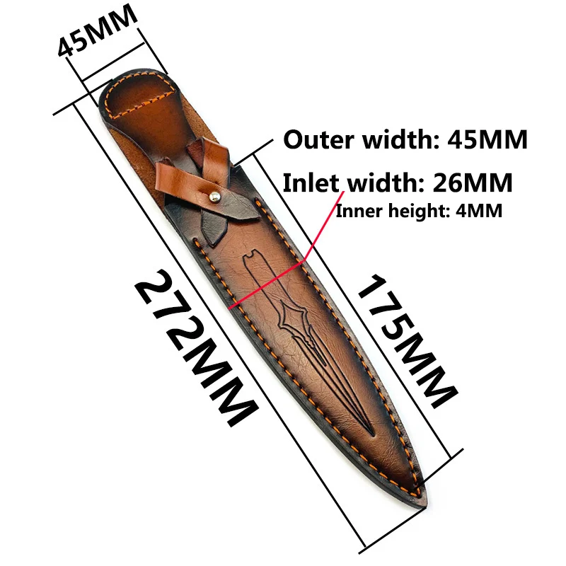 Funda para cuchillo de cuero genuino para hoja fija grande - imagen 4