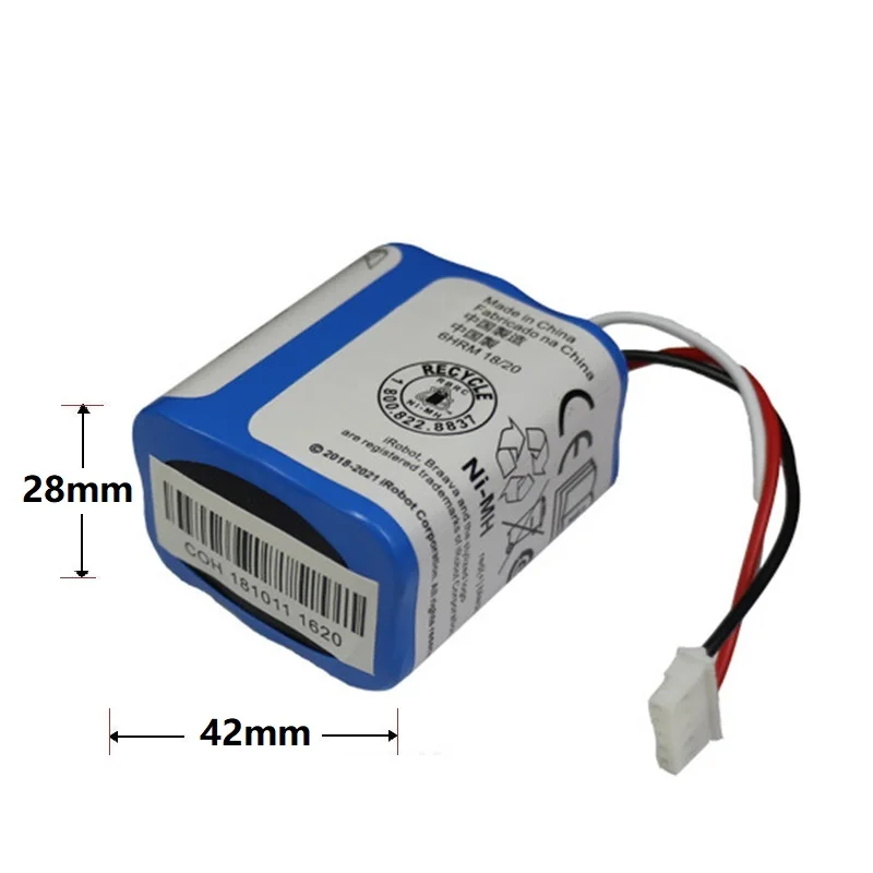 Batería recargable Ni-MH 7,2V 2500mAh para iRobot Roomba Braava - imagen 3